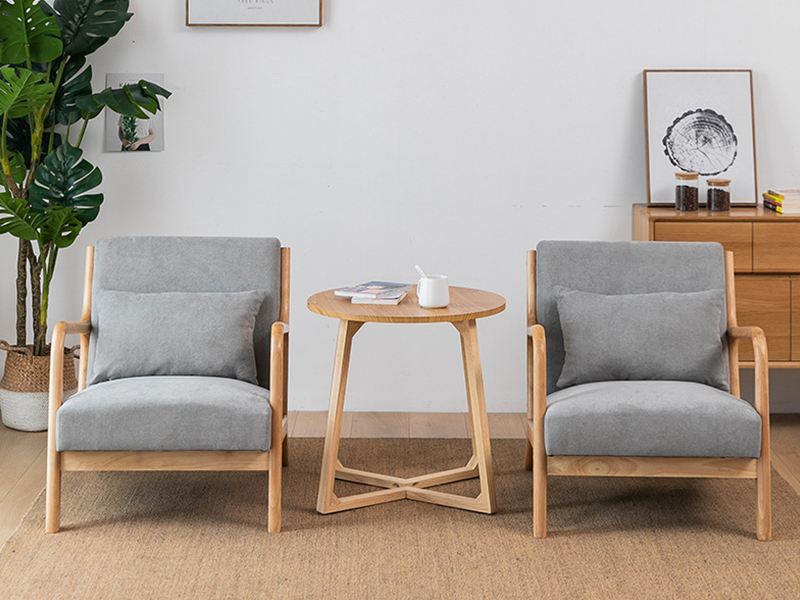 모던한 가죽느낌의 우드 팔걸이 의자, 거실의자, 실내가구 YQ-K2001